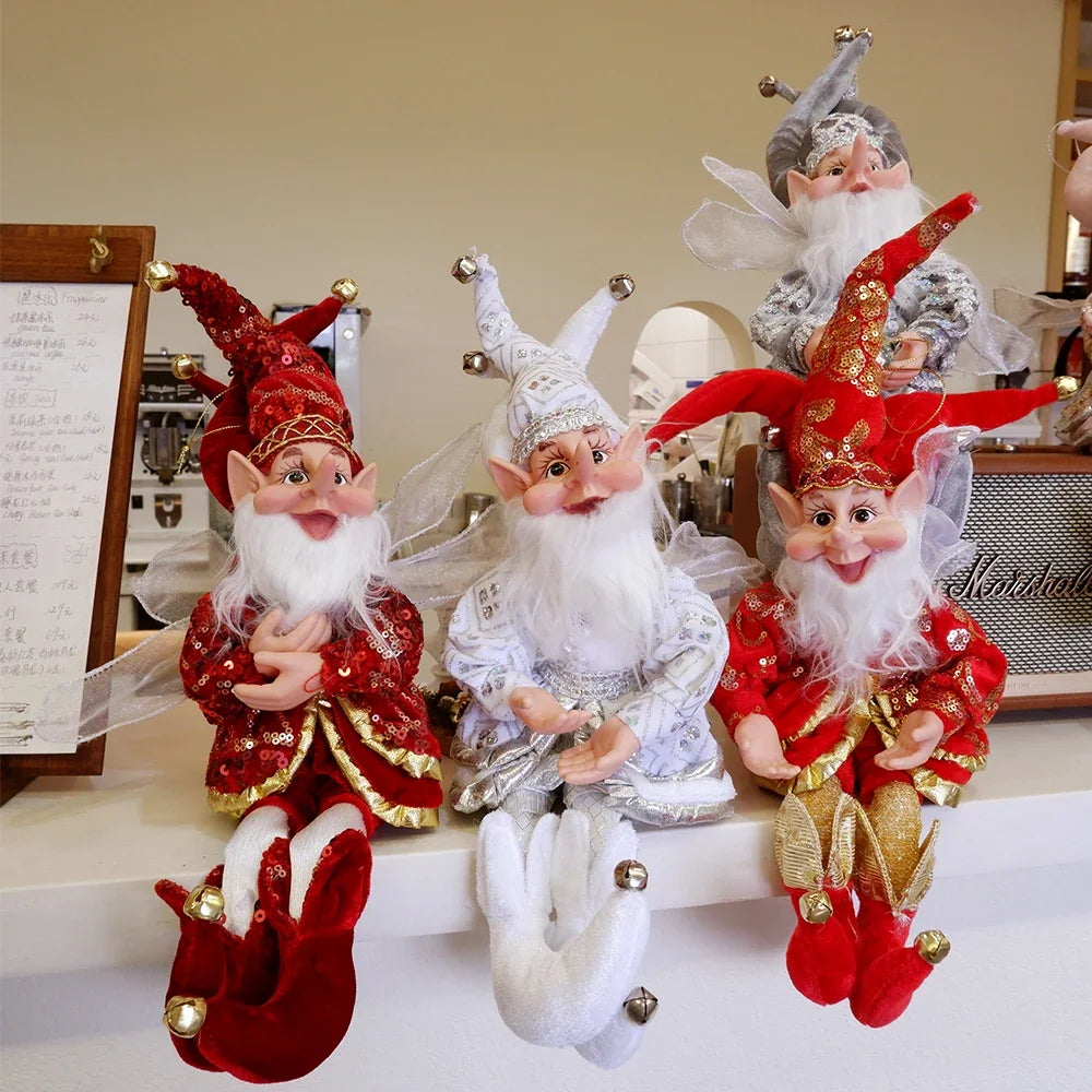 2025 Christmas Decoration 50cm Elf Doll Toy Hanging Standing Decor Navida Pendant Ornaments For Home New Year Gift For Kids