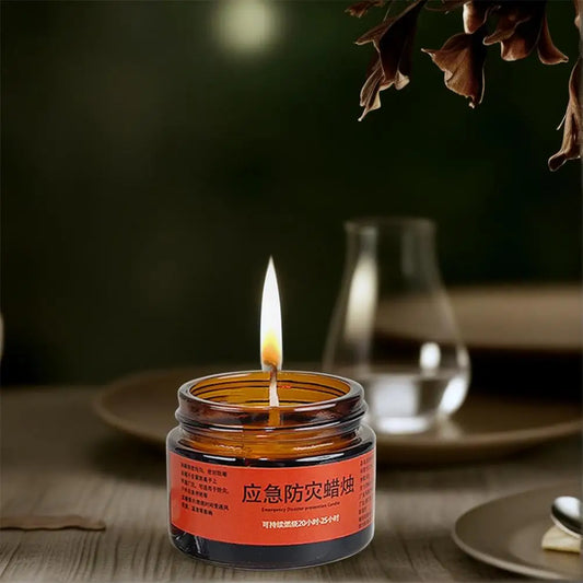 80g Emergency Survival Candles in Tin Can 25-32 Hour Burn Time Windproof Power Outage for Disaster Preparedness Kit