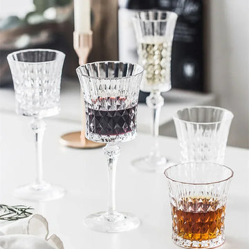 150-280ml Romantic Love Series Goblet Lead-Free Crystal Vintage Red Wine Glass Champagne Whiskey Cup Fans Holiday Gift Flat Cup