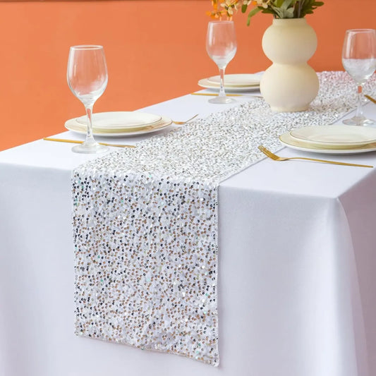 Classic Velvet Sequin Table Runner 30*183CM Glitter Red Christmas Table Decoration Newset Tablecloth for Wedding Party 2025 Xmas
