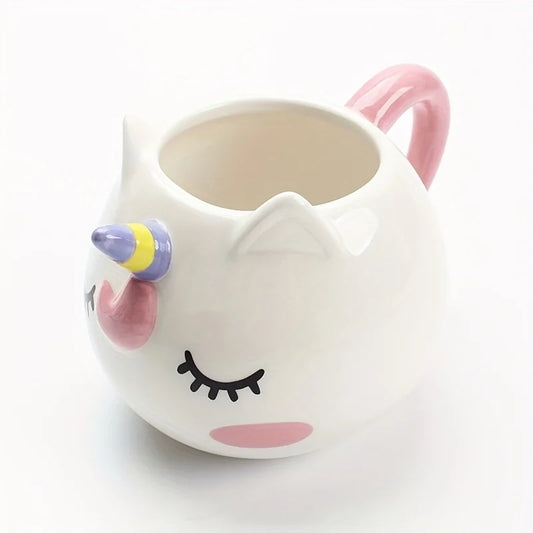Ceramic Animal Mug – Hand-Painted 3D Unicorn Coffee & Tea Cup 450ml | NaturalBuiltHome