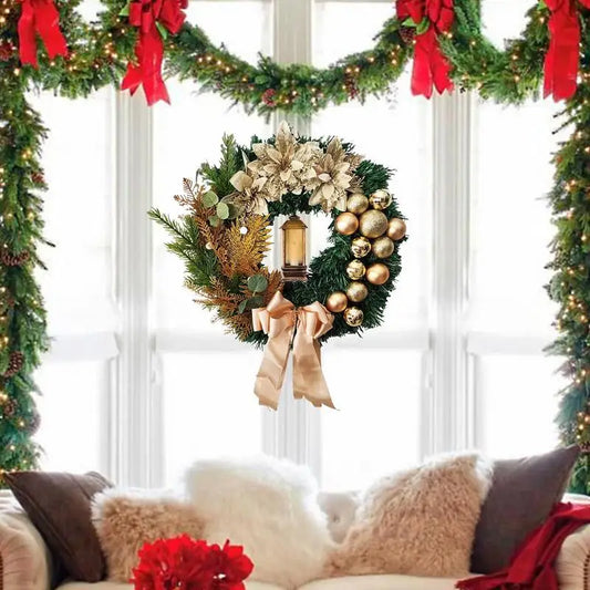 Outdoor Christmas Wreaths Christmas Wall Window Wreath Decorations With Oil Lamp Christmas Wreath Festive Home Front Door Decor