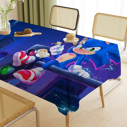 S-Sonic The Hedgehog Table Living Room Wedding Festival Table Decoration Tablecloth Outdoor Picnic Waterproof And Oil-proof