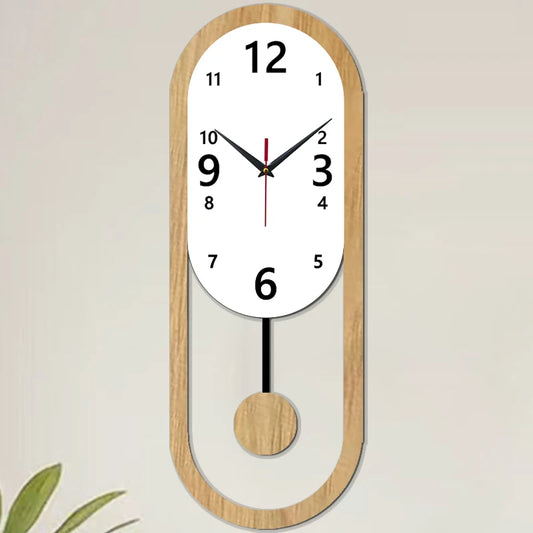 Silent Non-ticking Elliptical Swing Wall Clock - Home Decor Clock For Living Room, Bedroom, Office | Ideal Christmas Gift
