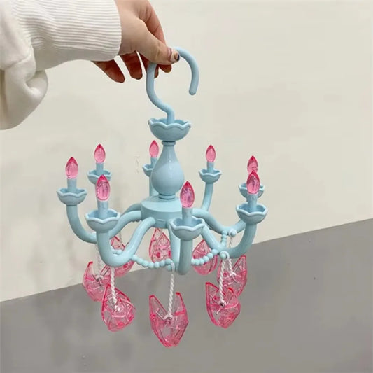 Plastic Princess Style Beautiful Drying Rack Multi-functional Underwear Socks Clip Clothes Hanger Dryer Towels Cloth Drying Rack