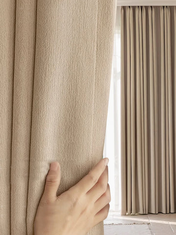 Yuelong Yarn Chenille Curtains French Cream Bedroom Blackout Simple Light Luxury High-end