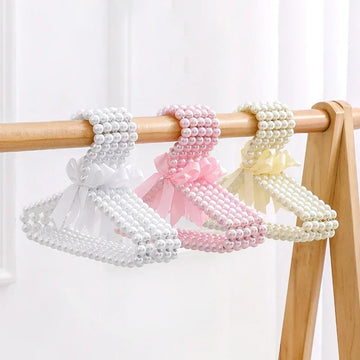 30cm Children's Artificial Pearl Bow Hanger, Baby Hanger, Children's Dress Rack, Pet Dog Storage Organizer Cabinet Supplies