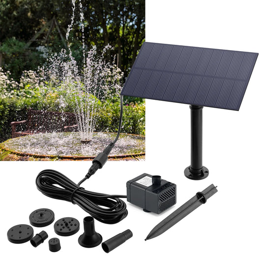 5W 5V Water Fountain Garden Decoration with Stake Solar Panel Water Pump Watering System Energy Saving 180L/h Kits for Fish Tank