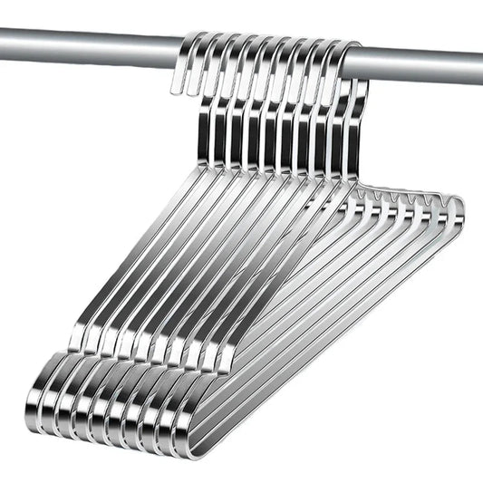 5/10pcs Stainless Steel Clothes Hanger 40/42/45/47cm Large Adult Hangers Household Dresses T-shirts Coat Sweater Drying Racks