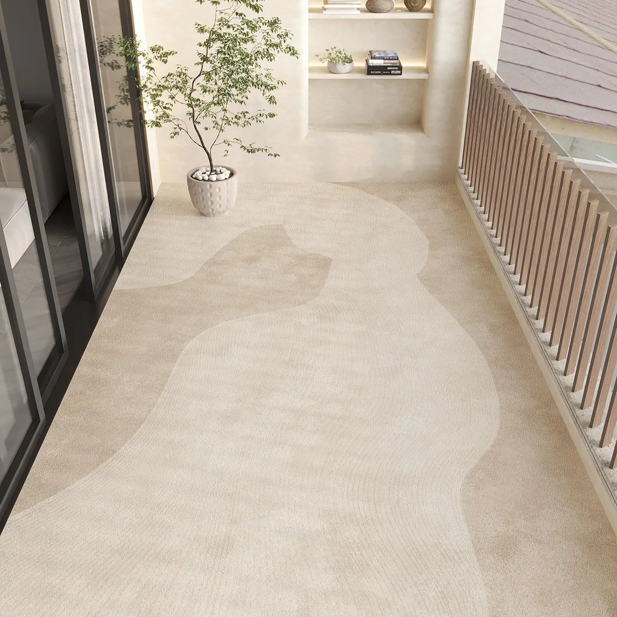 Carpet for Balcony Waterproof Floor Mat Pvc Leather Non-slip Foot Mats Beige Japanese Kitchen Rug Outdoor Home Decoration Rugs