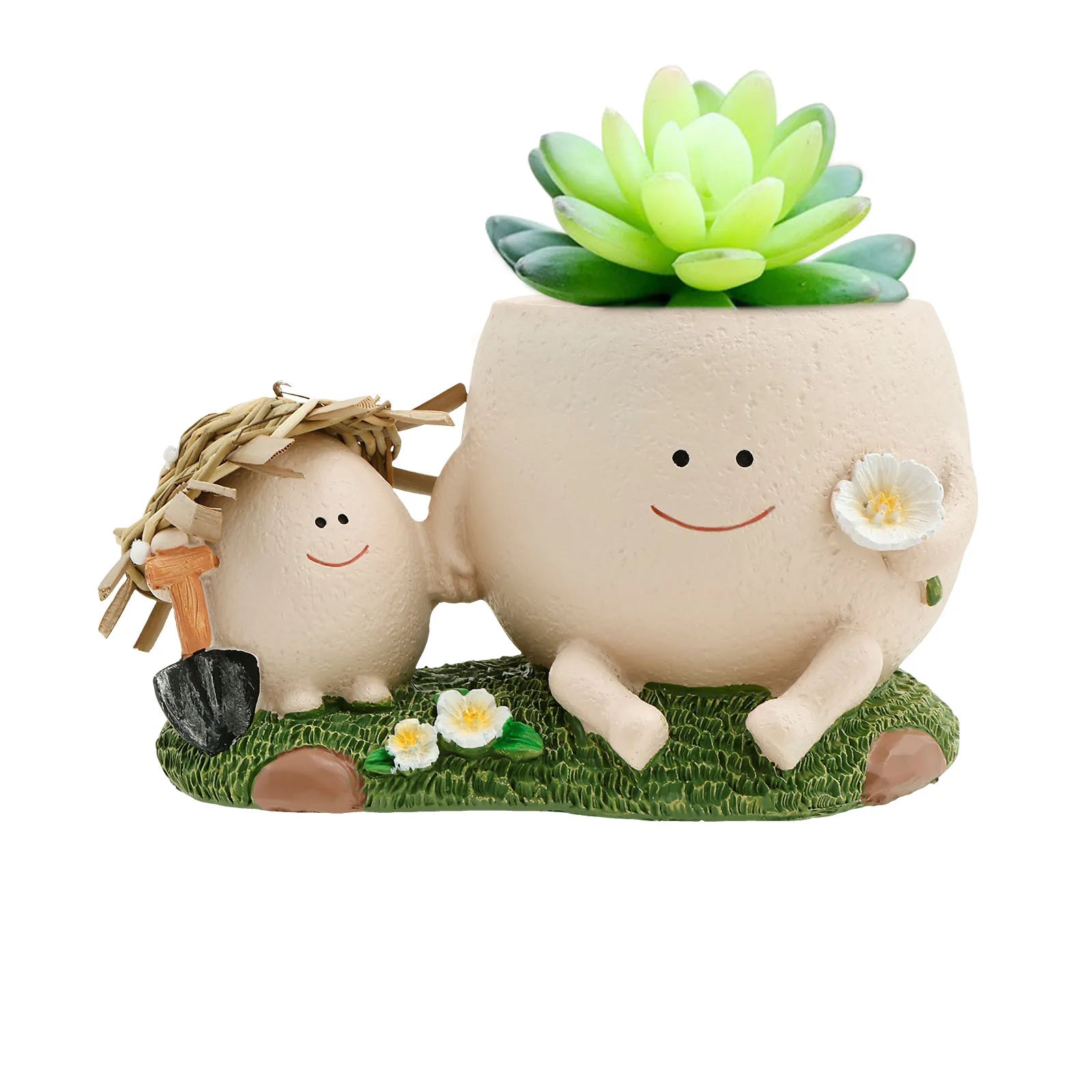 Succulent Pots Smile Face Planter Pot Resin Cute Swing Chair Hanging Creative Flower Planter for Indoor Outdoor Plants