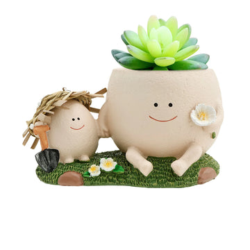 Succulent Pots Smile Face Planter Pot Resin Cute Swing Chair Hanging Creative Flower Planter for Indoor Outdoor Plants