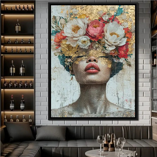 Colorful Fashion Mystical Floral Woman, Mosaic Kit Embroidery Portrait, Full Square Round Diamond Painting,Home Decor,5D DIY,