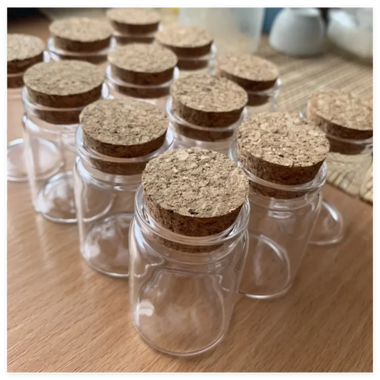 26*37*50mm 30ml Small Glass Jars Cork Stopper Tiny Bottles Clear Mini Containers DIY Home Decor Wishing Bottles Spice Storage