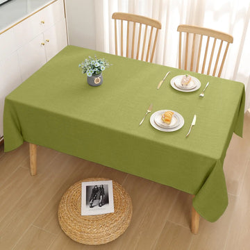 Olanly Washable Rectangle And Round Table Cloth For Home Solid Color Tablecloth For Banquet Party Unpatterned Linen Tablecloth