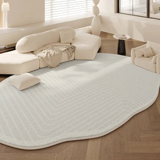 Irregular Shapes Rugs for Bedroom Thick Plush Lounge Rug Cream Style Living Room Decoration Carpet Fluffy Soft Bedside Floor Mat