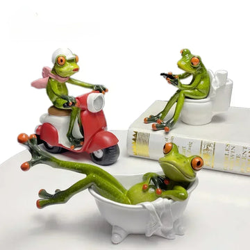 1 Pcs Resin Leggy Frog Figurines Nordic Creative Animal Statues for Interior Sculpture Home Desktop Living Room Decor