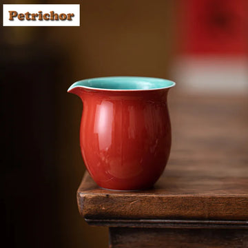 245ml Palace Museum Red Perfect Tea Pitcher Divide Tea Cha Hai Dispenser Justice Cup Fair Mug Chinese Tea Set Accessories Craft