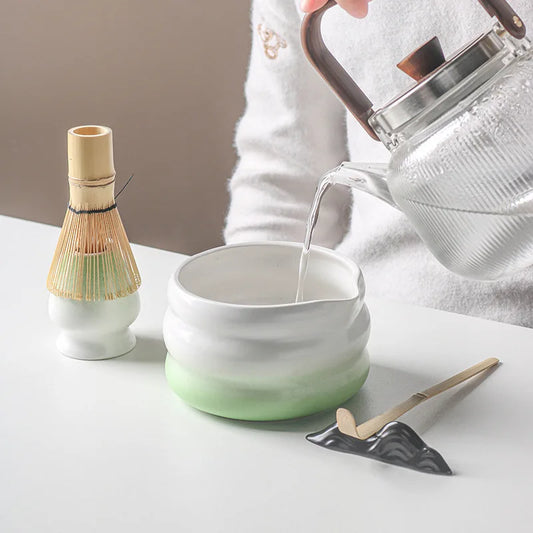 1/2/4/5/7PCS Japanese Matcha Set with Ceramic Bowl Bamboo Matcha Whisk and Tea Scoop for DIY Tea-making Tools Accessories