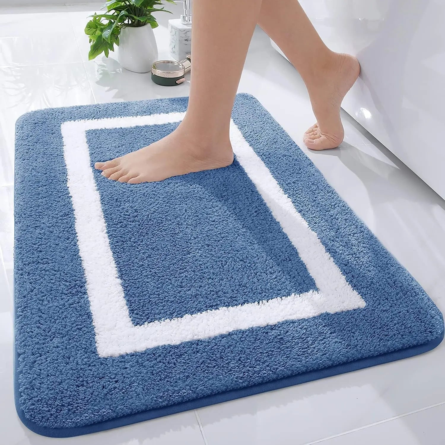 Kitinjoy Absorbent Bath Mat Bathroom Rug Shower Non-Slip Bedroom Wash Carpet Soft Thick Living Room Plush Foot Mat Floor Decor