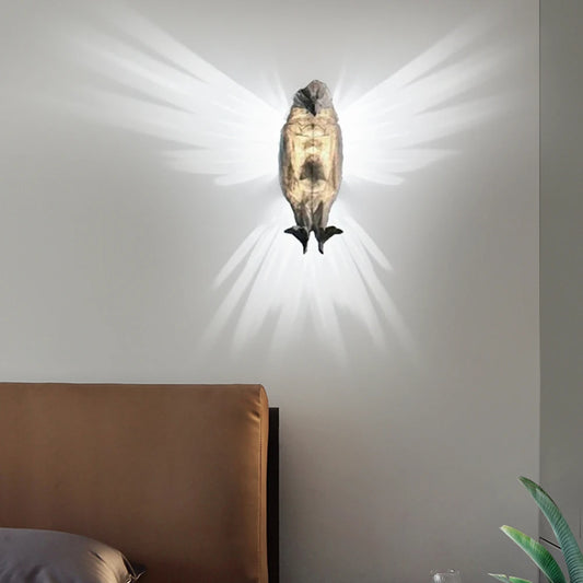 3D Animal Owl Wall Light Battery Operated 3D Printed Wall Decoration Lamp Owl Eagle Shape Projector Light Sconce Wall Art Decor