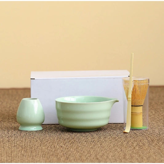 1/4pcs Matcha Set Bamboo Whisk Teaspoon Ceramic Bowl Tranditional Tea Sets Home Tea-making Tools Accessories Birthday Gifts
