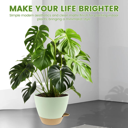 3Pcs Self Watering Flowerpot Plastic Planter with Drainage Holes 8/9/10 Inch Hanging Succulent Planter Pot Gardening Decoration