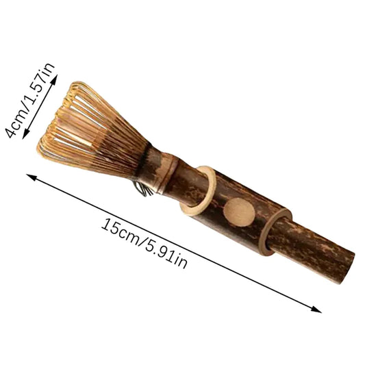 Long Handle Matcha Whisk Matcha Powder Brush Tool Matcha Ceremony Accessory Japanese Style Handcurled Bamboo Tea Whisk