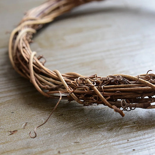 10-40CM Christmas Natural Dried Rattan Ring Wreath Garland DIY Wicker Vine Ring Craft Door Wall Hanging Pendant Decoration