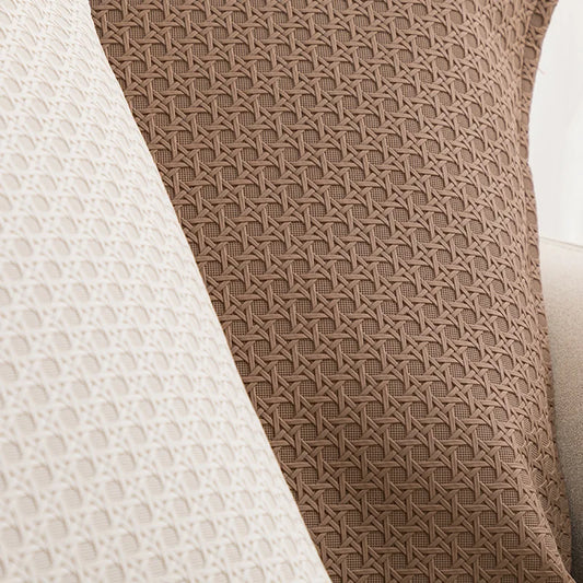 Nordic Leather Cushion Cover Solid  Cream Brown Plaid Throw Pillow Cover 45x45 PU Decoration Sofa Living Room Summer Home Decor