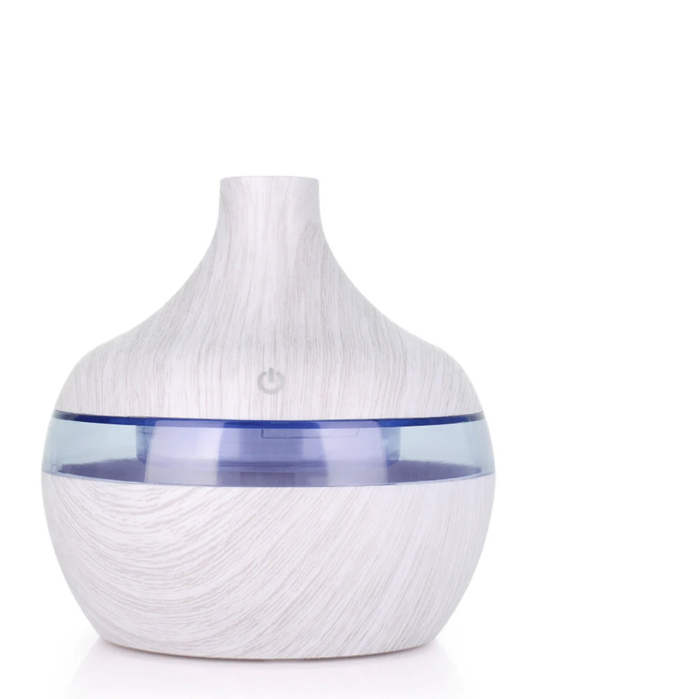 MINI USB 300ML Air Humidifier Electric Aroma Diffuser Mist Wood Grain Oil Aromatherapy Mini Have 7 LED Light For Car Home Office