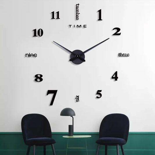 NEW Modern Design Large Wall Clock 3D DIY Quartz Clocks Fashion Watches Acrylic Mirror Stickers Living Room Home Decor Horloge