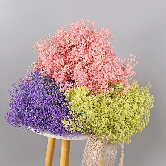 Artificial Eternal Flower Bouquet, DIY Material, Baby Breathing, Wedding, Home Decoration, Arrangement Dried Flowers, 400g