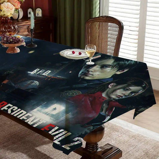 Popular Games R-Resident-E-Evil Rectangle Tablecloths Printed Table Cloth For Farmhouse Holiday Wedding Party Dining Table Decor