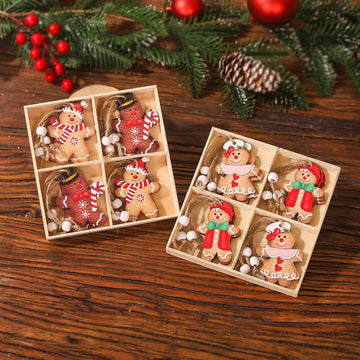 12PCS Christmas Tree Decoration Wood Hanging Decorations for Christmas Tree  Ornament Xmas Party Supplies Holiday Decor
