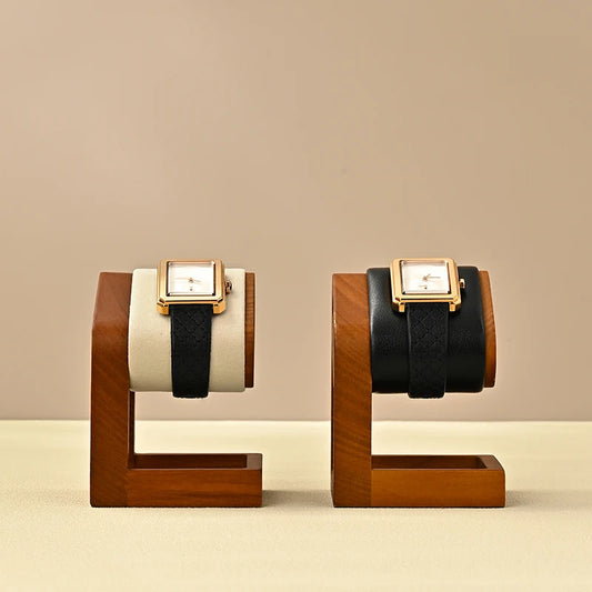 Wooden Watch & Bracelet Display Stand – Elegant Organizer with Velvet Lining | Naturalbuilthome