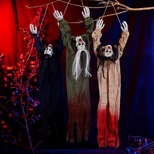 Halloween Horror Decor Hanging Ghost Crawling Ghost Long Hair Skeleton Haunted House Secret Room Bar Props Joint Movable 2025
