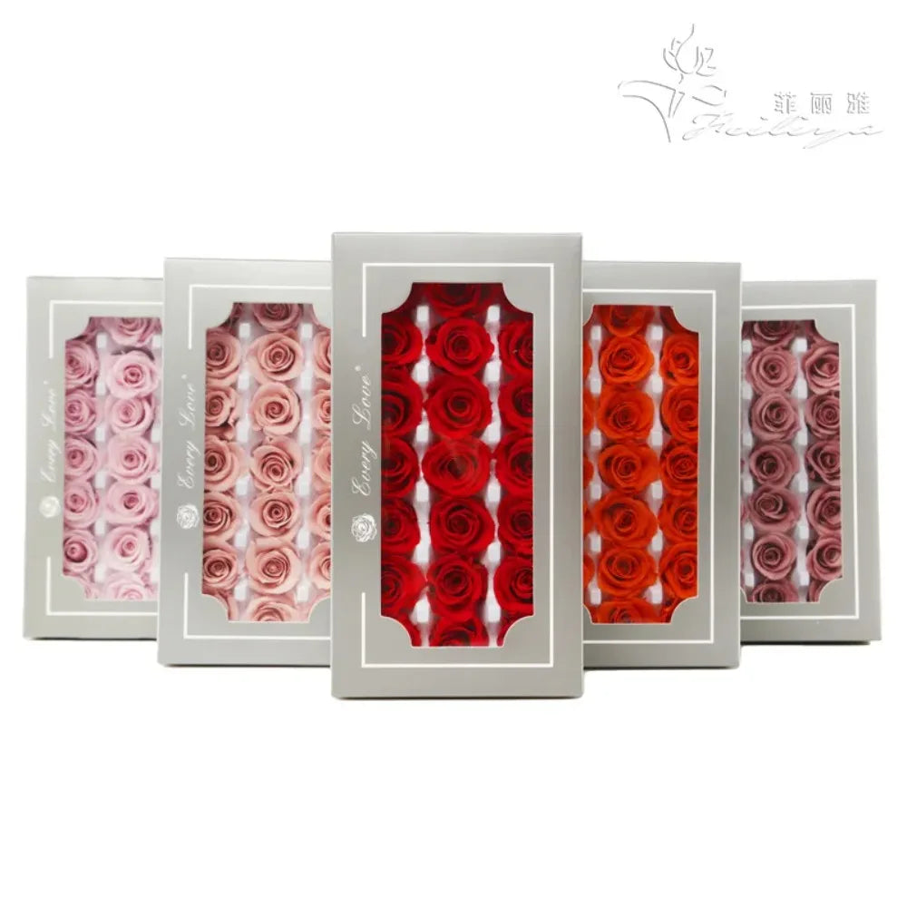 21Pcs/Box B Grade Eternal Moisturizing Roses Flowers Wedding Party Decoration Diy Valentine'S Day Mother'S Day Gift Box Cheap