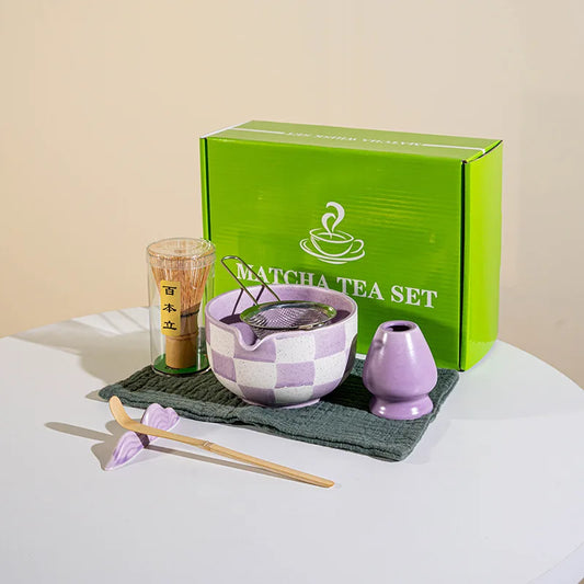 Japanese Matcha Tea Set – 7pcs Ceramic Bowl with Bamboo Whisk, Spoon & Accessories | NaturalBuiltHome