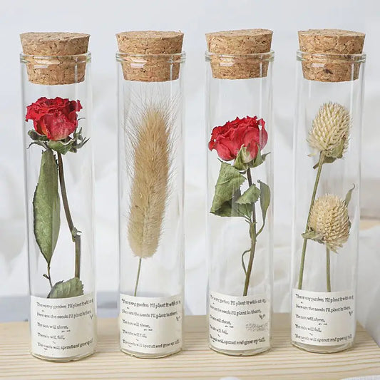 Give You A Small Flower A Glass Test Tube Dried Flower Bouquet An Eternal Wish Bottle Specimen and A Graduation or Birthday Gift