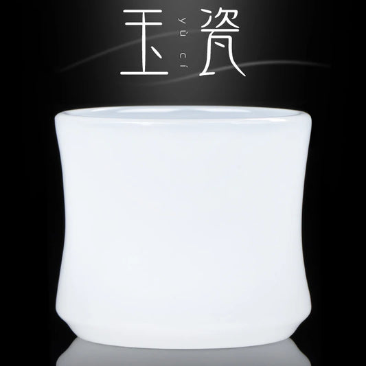 Chinese White Cup Jade Porcelain Tea Cup Bamboo Joint Cup Master Cup Liu Li Glass Tea Cup for Tea Simple Style