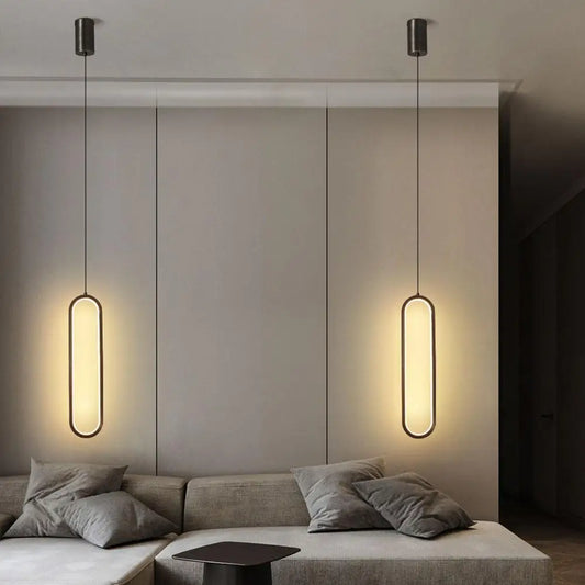 Nordic Bedroom Suspensions Luminaire Warm White Lustre Minimalist LED Chandelier Gold Black AC 110V-220V for Bedroom Living Room