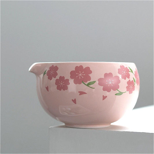 Japanese Matcha Tea Set – 7pcs Sakura Pink Ceramic Bowl, Bamboo Whisk & Accessories | NaturalBuiltHome