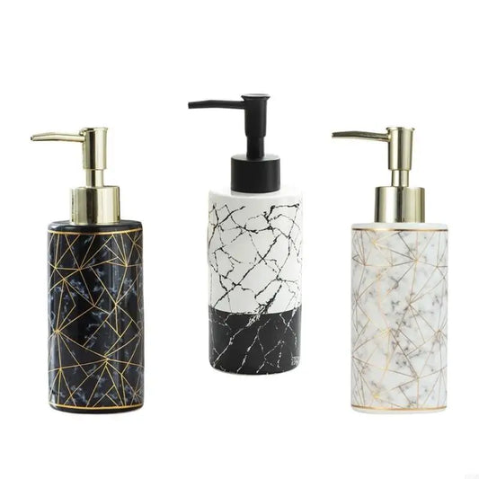 300ml Ceramic Marble Lotion Pump Dispenser Home Decors Soap Dispenser Empty Bottle for Home Bath & Shower Essential