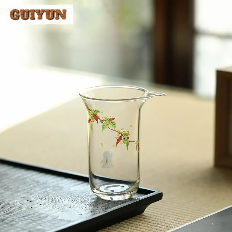 180ml Osmanthus Heat-resistant Glass Tea Pitcher Tea Divider Cha Hai Dispenser Justice Cup Fair Mug Tea Services Decoration Gift