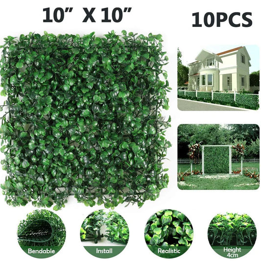 10/20pcs Artificial Boxwood Panels Flowers Topiary Hedge Plant 25x25cm UV Protected Greenery Wall Grass Wall Panel
