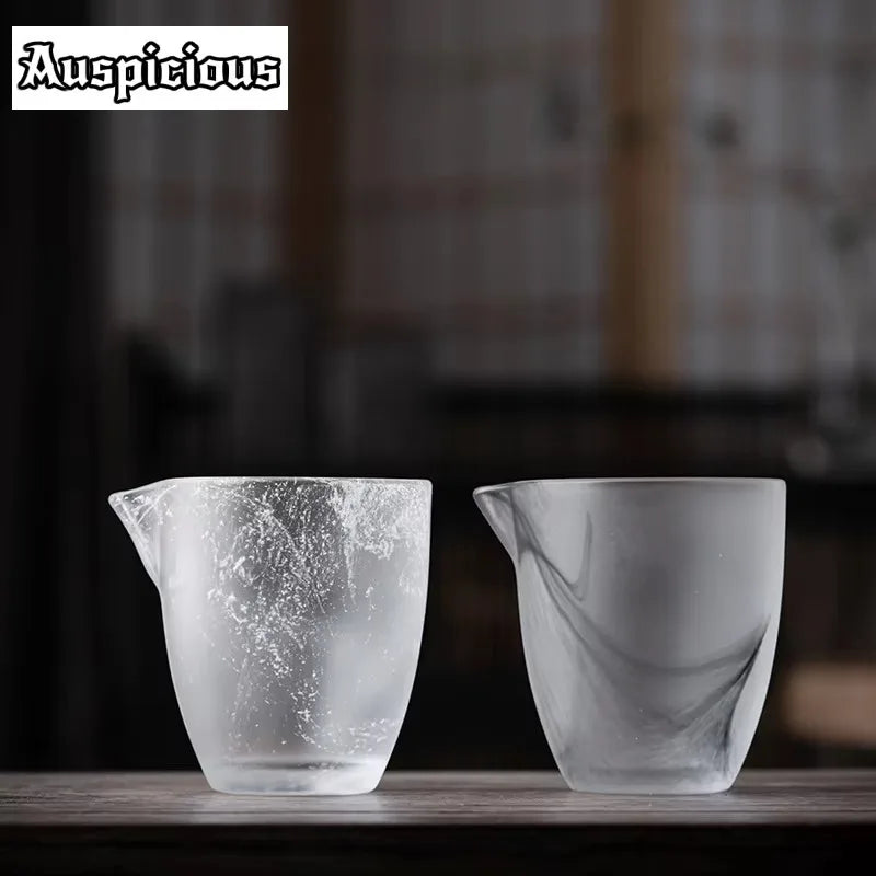 230ml Creative Glass Crystal Fair Cup High Quality Thickened Glass Tea Pitcher Transparent Justice Cup Kung Fu Tea Accessories