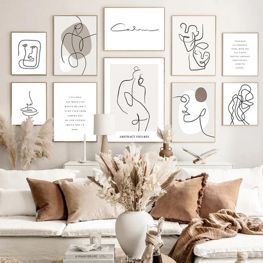 Abstract Posters Minimalist Wall Art Canvas Painting Line Body Face Art Prints Nordic Wall Pictures For Living Room Decoration
