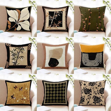 American Retro Pillow Cover Sofa Living Room Cushion Cover Office Waist Pillow Bedside Square Pillowcase Removable and Washable