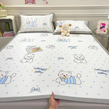 2pcs/3pcs set Bedsheet with Pillowcase Cartoon Style Bed Mat for Summer Adults Kids Bed Linen sabanas Skin-friendly Sheets Set